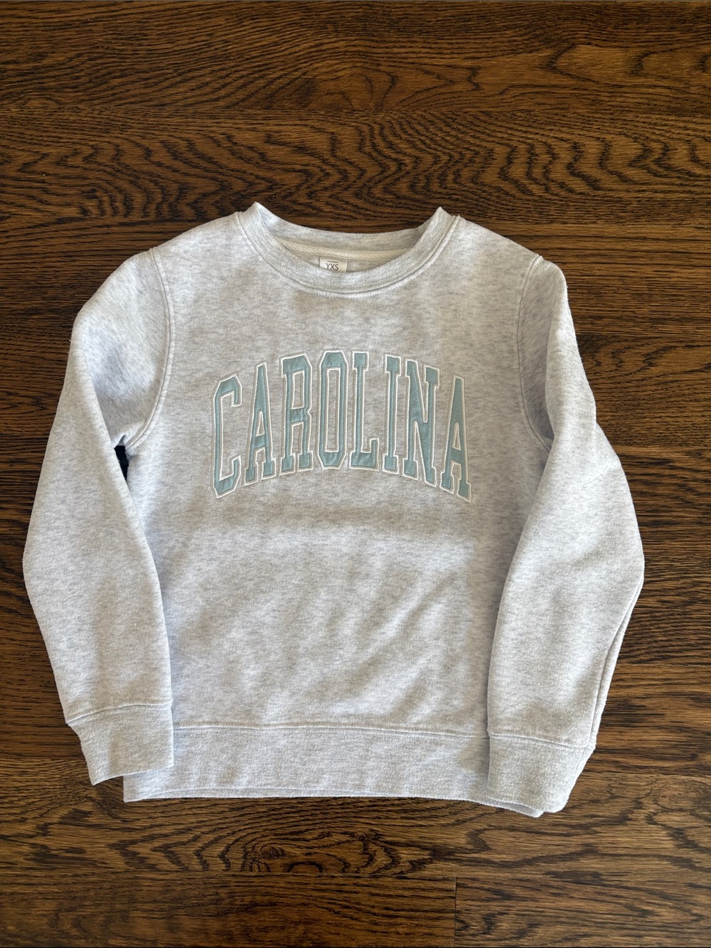 Carolina Light Grey Crewneck Sweatshirt for Kids